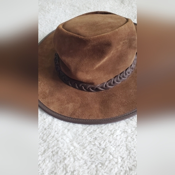 OUTBACK Survival gear Vintage Leather Brown Western unsix  Hat - Picture 12 of 14